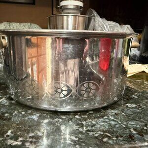 Ekco 3 Ply Stainless Steel Daisy VTG StockPot 10" Pots Pans Kitchen Cook Ware